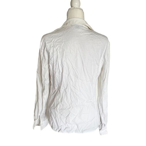 Lafayette 148 white pleated pintuck button down blouse size 8 - Picture 2 of 4